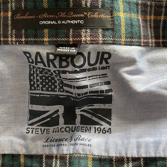Barbour x Steve McQueen  plaid button down flannel shirt size large - Picture 7 of 9